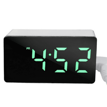 Digital Clock TEMP Date 3 Alarms Power-Off Memory Table Clock USB Powered Always on 12/24H Night Mode LED Clock Green,1 x Alarm clock 1 x Charging cable 1 x Instructions in Chinese and English,Green