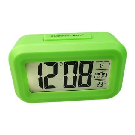 Digital Display Alarm Clock Battery Operated Snooze Design Night Colors W4R8