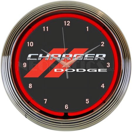 DODGE CHARGER RED NEON CLOCK – 8CRGCK