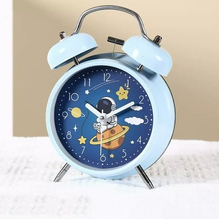 Double Bell Loud Alarm Clock, Rechargeable Luminous Alarm Clock, No Ticking Sound, Quiet Sleep, Loud Wake Up, Bedside Alarm Clock for Heavy Sleepers