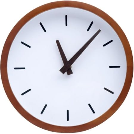 Driini Modern Mid Century Wood Analog Wall Clock (9) - Battery Operated with Silent Sweep Movement - Small Decorative Wooden Clocks for Bedrooms, Bathroom, Kitchen, Living Room, or Office…