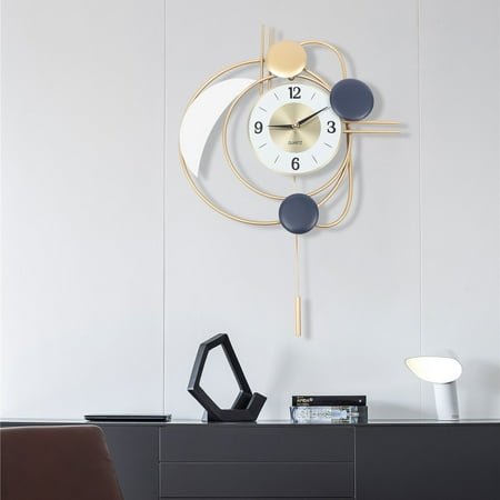 Dwellnix Quiet Wall Clock with Silent Sweep Quartz Movement – Automatic Pendulum Swing, Smooth Running Hands, Precise Time Accuracy, Suitable for Living Rooms, Kitchens, and Offices