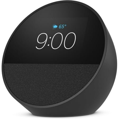 Echo Spot (newest model), Great for nightstands, offices and kitchens, Smart alarm clock with Alexa+ Early Access, Black