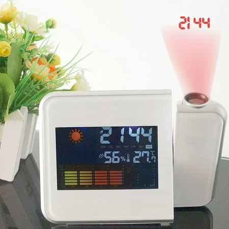 EcoNest Projection Alarm Clock With Weather Station Thermometer Date LED Digital Clock