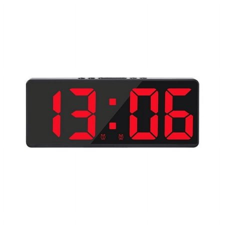 EDHITNR Multi Function LED Alarm Clock, Voice Control Wake-Up with Temperature Date Display, Small Digital Clock for Student Dormitory Bedroom Desk Nightstand