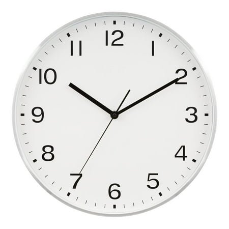 Equity 13 inch Brushed Metal Analog Quartz Wall Clock, 46021