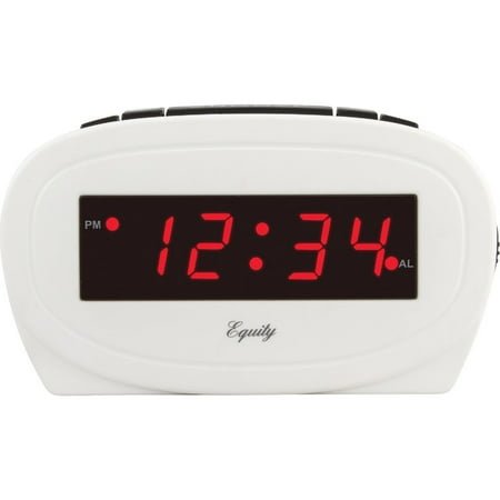 Equity by La Crosse 30227 Digital 0.60 In. Red LED Electric White Alarm Clock