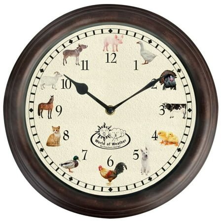 Esschert Design TF013 Clock Farm Animal Sounds, 11,8 x 1,8 x 11,8 inch
