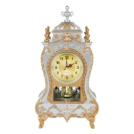European Antique Clock,Vintage Table Desk Clock,Wall Clock With Pendulum Chimes for Home Office Hotel Decoration