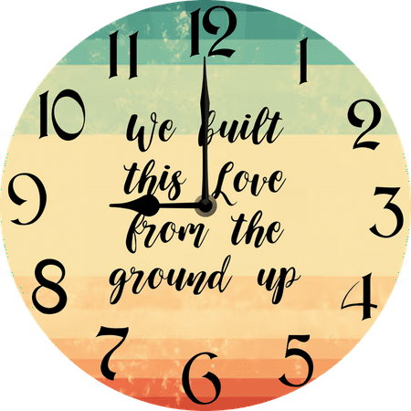 Eveokoki Wooden Rustic Farmhouse Family Round Wall Clock Silent Non Ticking 10 Inch,Battery Operated Vintage Shabby Chic Kitchen Clocks Wall Decorative for Living Room Bedroom Office