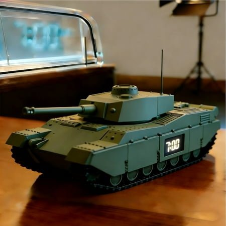 Fzsteel Premium Military Style Tank Commander Alarm Clock with Bright LED Display, Customizable Alarm Volume Up to 85dB, and Snooze Function for Desk, Shelf or Nightstand