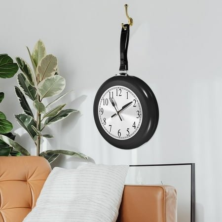 GAXIRE Black Stainless Steel Wall Clock Set, Decorative Modern Design for Home, Office, Living Room Installation