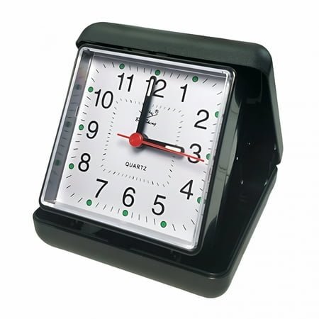 GJX Quartz Travel Alarm Clock with Case - Holiday / Travelling