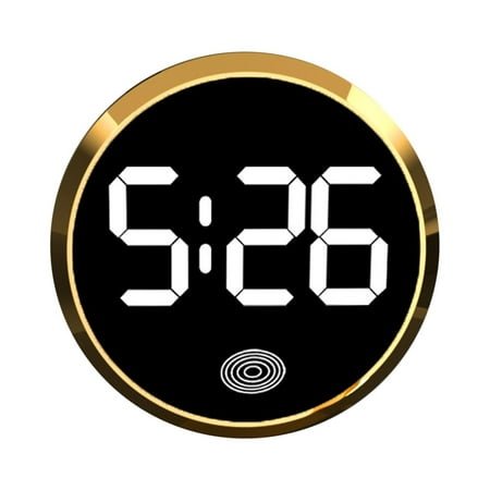 Gold Electronic Clock Digital Alarm With Temperature Display For Bedroom And Office