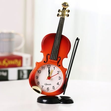 GOOHOCHY 2 Pcs Violin Alarm Clock Battery-free Punctual Morning Call