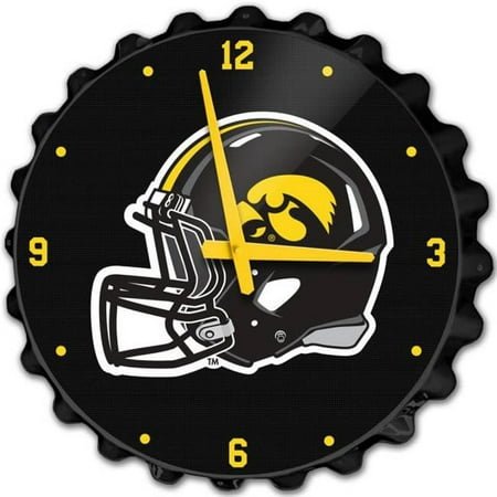 Grimm Industries IA-540-02 Team Spirit Bottle Cap Wall Clock - Helmet, Black & Gold