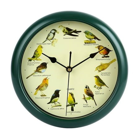 Grishay Birdsong Timepiece, Bird Clock That Sings on Hour, Musical Wall Clock, Vintage Birds Clock, Clock with Bird Decor, Bird House Wall Clock for Home Office