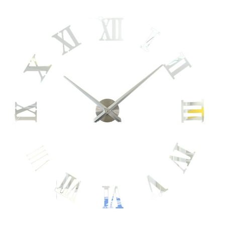 HEATSHAKING 1Set Wall Clock Modern Design Round Acrylic Time Reminder Mute Core For Study Room Office