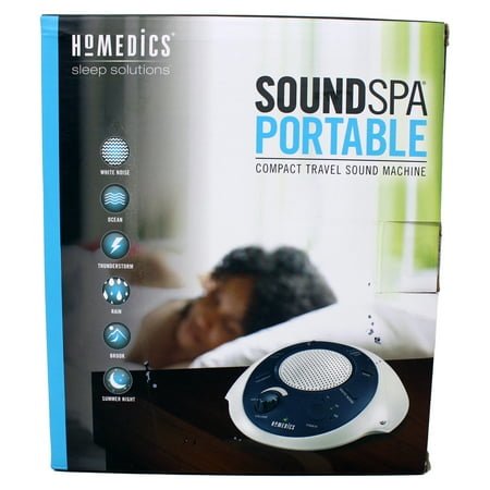 Homedics SoundSleep White Noise Machine, Blue, Small, 6 Nature Sounds, Portable with Auto-Off Timer