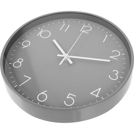 HOMEMAXS Round Wall Clock Bedroom Clocks for Home Decor Oversized Office Grey