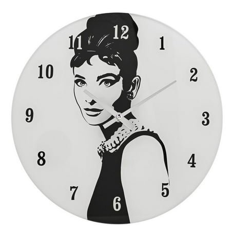 Hometime Iconic Collection Glass Wall Clock 30cm The 50's Film & Fashion Icon