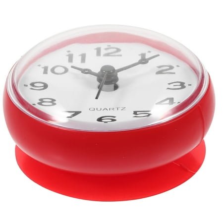 Homoyoyo Homobabe Small Red Wall Clock Waterproof Suction Cup for Home Decor