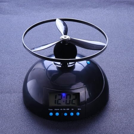HONMEET Loud Helicopter Flying Alarm Clock with Black LED Display for Home and Office Use, Unique Flying Alarm Clock