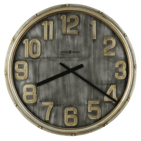 Howard Miller Brender Oversized Wall Clock 625-750 – Metal Timepiece, Weathered Appearance, Aged Charcoal Finished Dial , Antique Home Décor, Quartz Movement