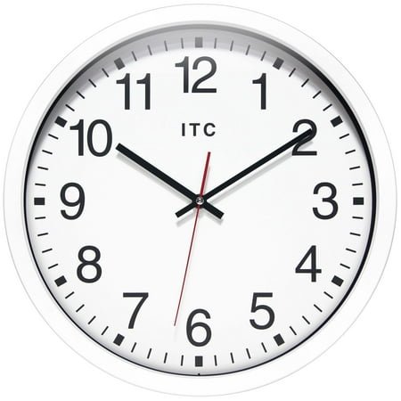 Infinity Instruments ITC Obsidian Round White Business Wall Clock 14 Inch