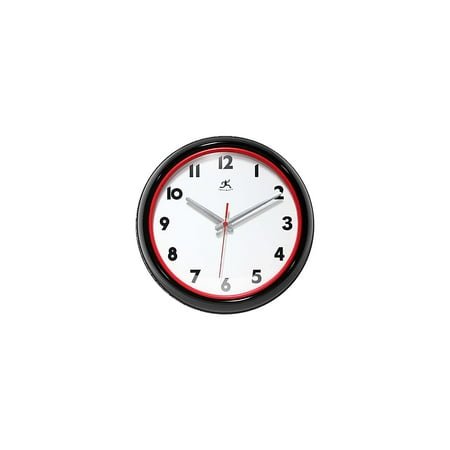 Infinity Instruments Lux Black & Silver Modern Analog Display 12-inch Wall Clock