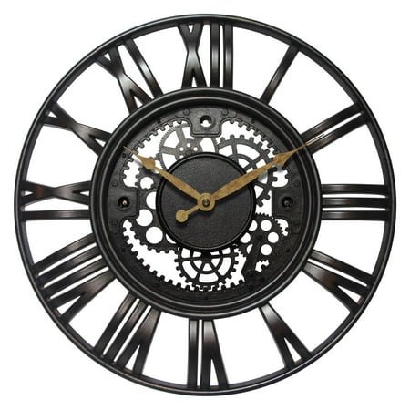 Infinity Instruments Roman Gear 15.5W x 15.5H in. Wall Clock