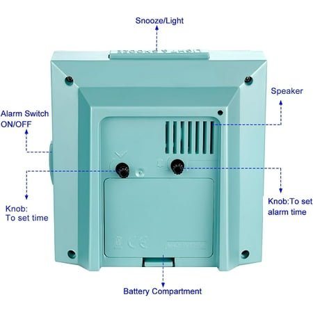 JINYUN-4.7 Large Vintage Retro Analog Alarm Clock, Super Silent Non Ticking Clock with Manual Light, Snooze, Battery Operated, Simply Design, for Living Room, Bedroom, Bedside, Desk, Gift Clock