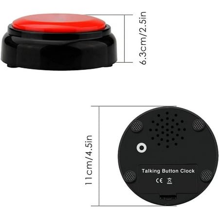 JINYUN-Large Talking Button Clock, Talking Alarm Clock with Volume Control, Telling Time and Day of The Week, Alarm, Gift Clock for Mother,Father,Seniors,Elderly,Blind People