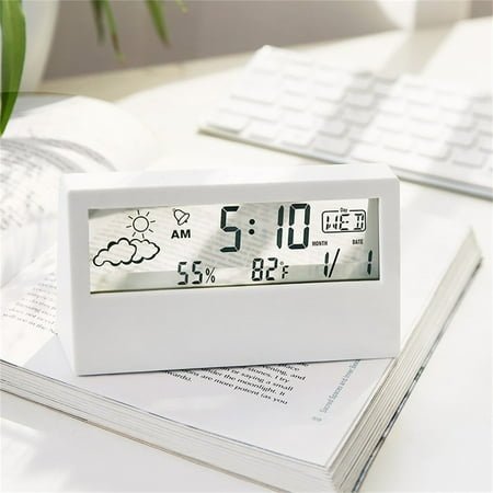 Joernso Digital Alarm Clock Mirror Screen Multi-function Lightweight Electronic LCD Time Display Alarm Clock for Bedroom