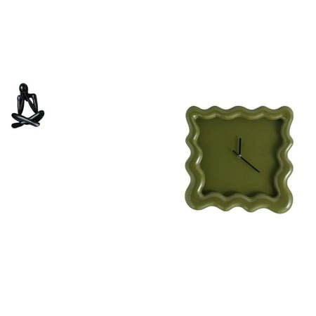 Kuntesetty Modern Abstract Sculpture Clock Figurine Decorative Collectible Ornament for Living Room Bookshelf Home Decor and Silent Accurate Hanging Wall Timepiece for Bathroom Farmhouse