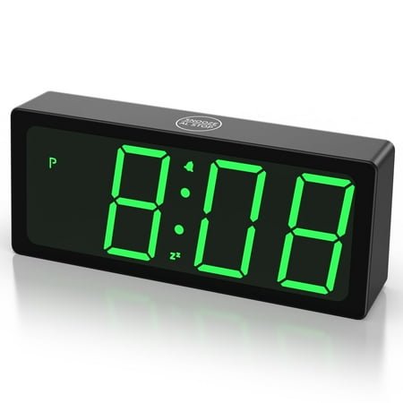 KWANWA Alarm Clock, LED Digital Clock, Small Wall Clock with 3-Stage Dimming, 7-Min Snooze, Anti-Power Outage Design/Battery Backup (59 Charging Cable Included)