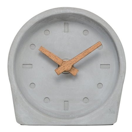 La Crosse Technology 4-Inch Quartz Battery Art Deco Cement Indoor Tabletop Clock, Open Faced Dial