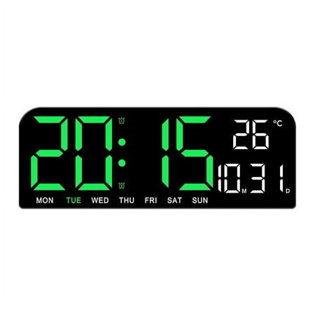Large Digital LED Desktop Clock with Alarm | Modern Wall Mountable or Tabletop Display | Battery Operated for Flexible Placement | Easy Read Numbers for Elderly & Visually Impaired