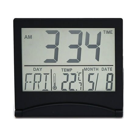 Lcd Display Digital Alarm Clock With Calendar World Time Temperature Snooze Function For Desk Office Home, 12/24 Hour Conversion 2000-2099 Year Range, 16 City World Clock And