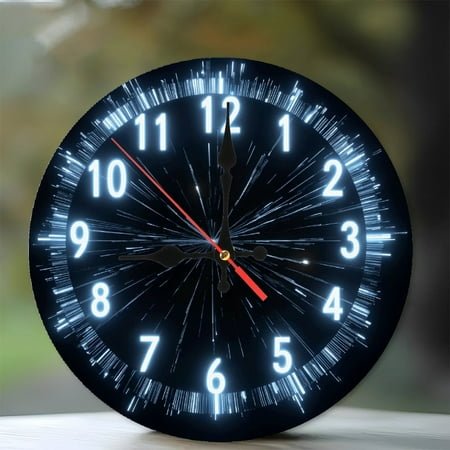 LED Digital Clock with Bluetooth Speaker And Alarm 10-Inch Silent Wooden Wall Clock, Battery Operated (AA Batteries Not Included), Artistic Home Decor