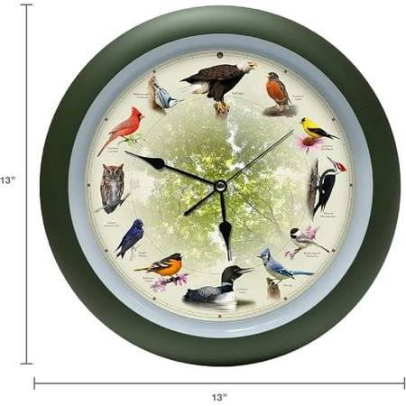 Limited Edition 20th Anniversary Singing Bird Clock, 13 Inch with Authentic Bird Sounds
