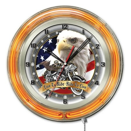 Live to Ride 19 Double Neon Wall Clock