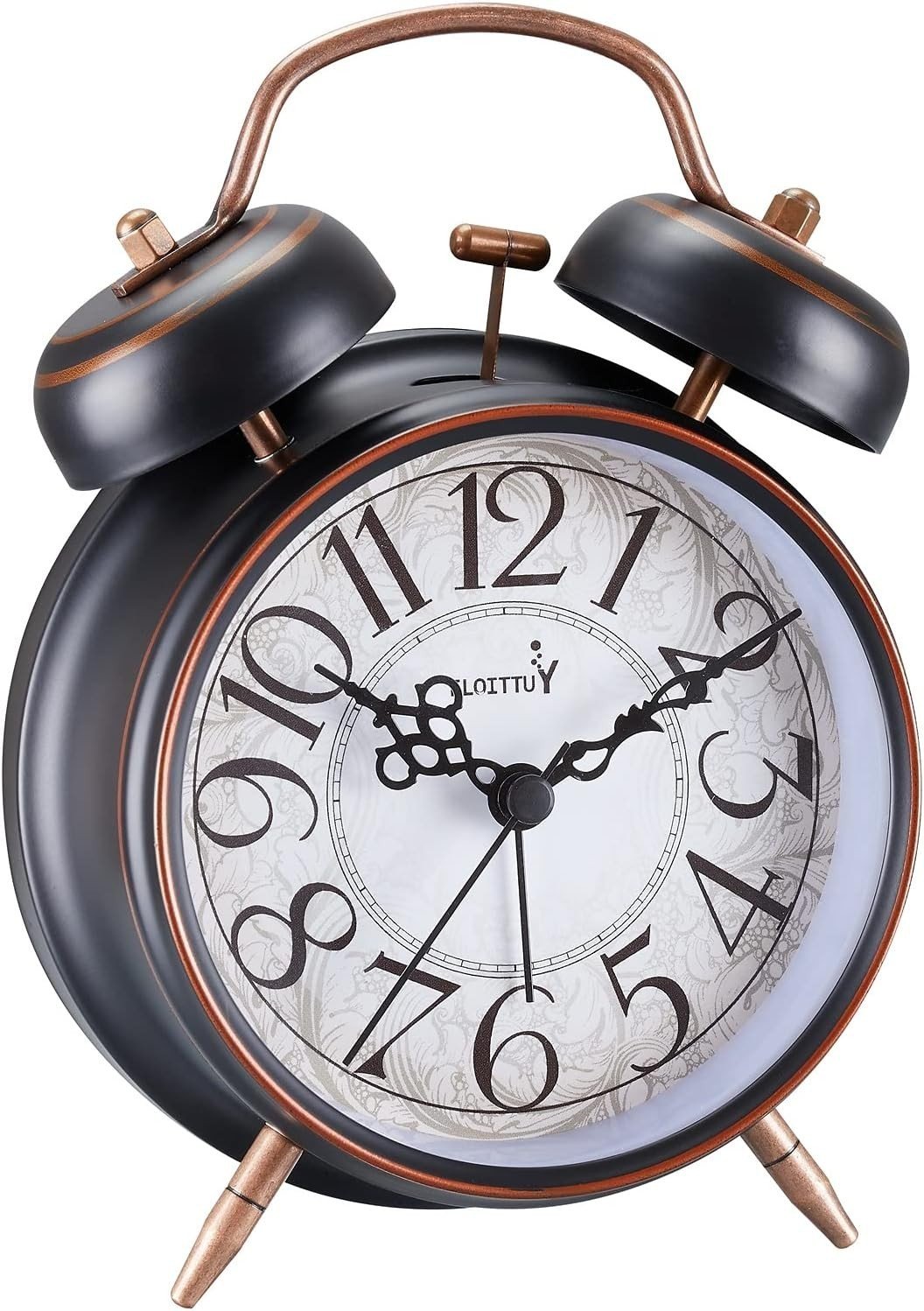 Loud Alarm for Deep Sleepers 4'' Retro Twin Bell Alarm Clock with Backlight for