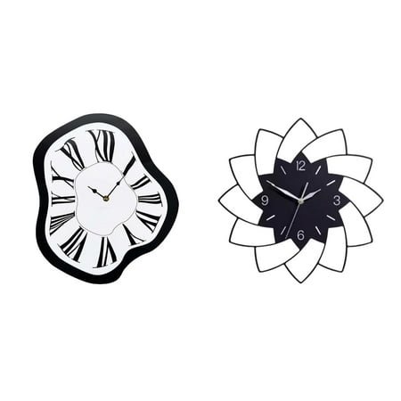 Melting Wall Clock Distorted Timepiece Silent Non Ticking Movement for Home Office Living Room Wall Decor