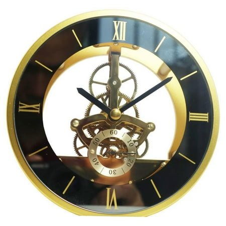 Metal Wall Clock Gear Wall Clock Round Gear Wall Clock Golden Crafts Perspective Digital Wall Clock 130mm Diameter