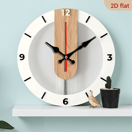 Minimalist Wooden Pendulum Wall Clock, Modern Scandinavian Design with Neutral Tones, Unique Timepiece for Living Room & Office, Ideal for Minimalist Home Decor Enthusiasts