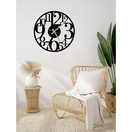Minimalist Wooden Wall Clock With Numbers - Large Wall Clock Unique - Modern Wall Clock - Home & Office Decore - Oversized Silent Clock