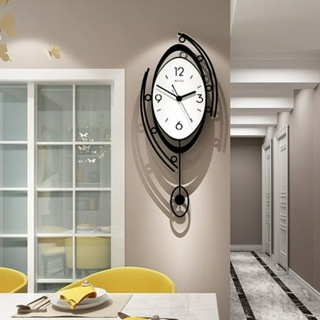Modern Large Nordic Wall Round Clock 3D Creative Clocks Wall Home Living Room Decor 9.8*23 in for Offices, Hotels, Classrooms