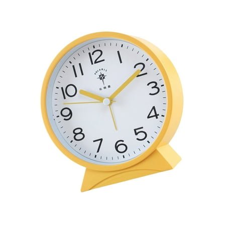 Modern Minimalist Analog Table Clock with Arabic Numerals Not Ticking Alarm Clock for Student