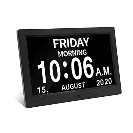 Multi-Language Calendar Clock 8Inch Digital Calendar Day Clocks Extra Large compatible with Vision Impaired